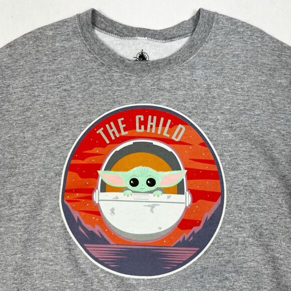 Star Wars The Child Gray Pullover Unisex Sweatshirt Mandalorian Men’s Medium - Picture 3 of 8